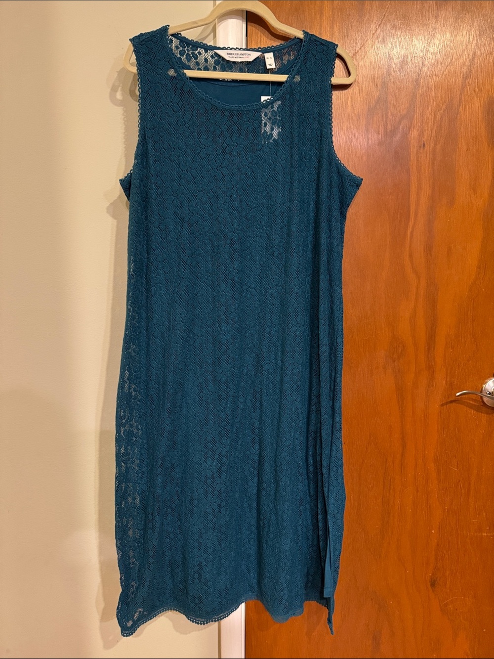 Isaac Mizrahi Teal Lace Sleeveless Midi Dress